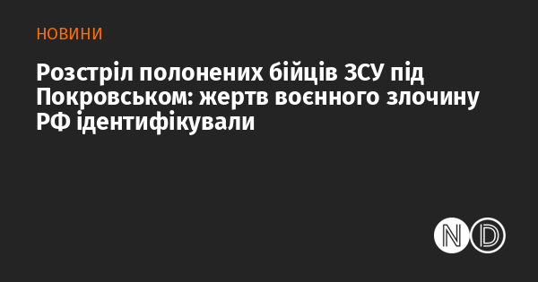 Ідентифікація жертв військового злочину Росії: розстріл українських військовополонених під Покровськом.