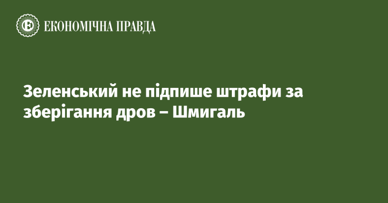 Шмигаль повідомив, що Зеленський не підпише штрафи за зберігання дров.